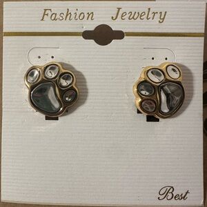 Elegant Gold and Silver Paw Earrings